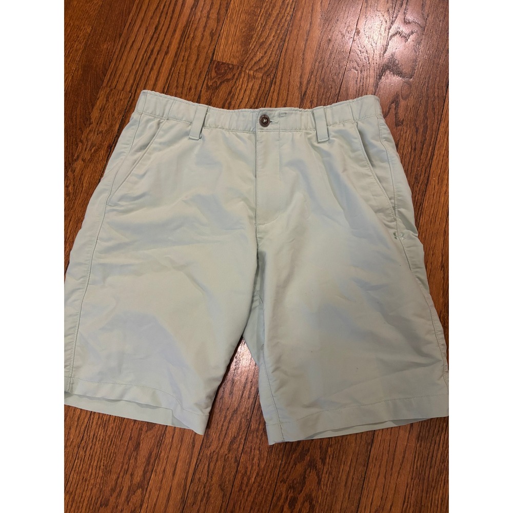 Under Armour Mens HeatGear Golf Shorts Mint Green Size 34 Loose Fit Performance